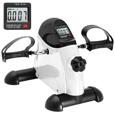 Mini Exercise Bike, AGM Under Desk Bike Pedal Exerciser Foot Cycle Arm & Leg Pedal Exerciser with LCD Screen Displays