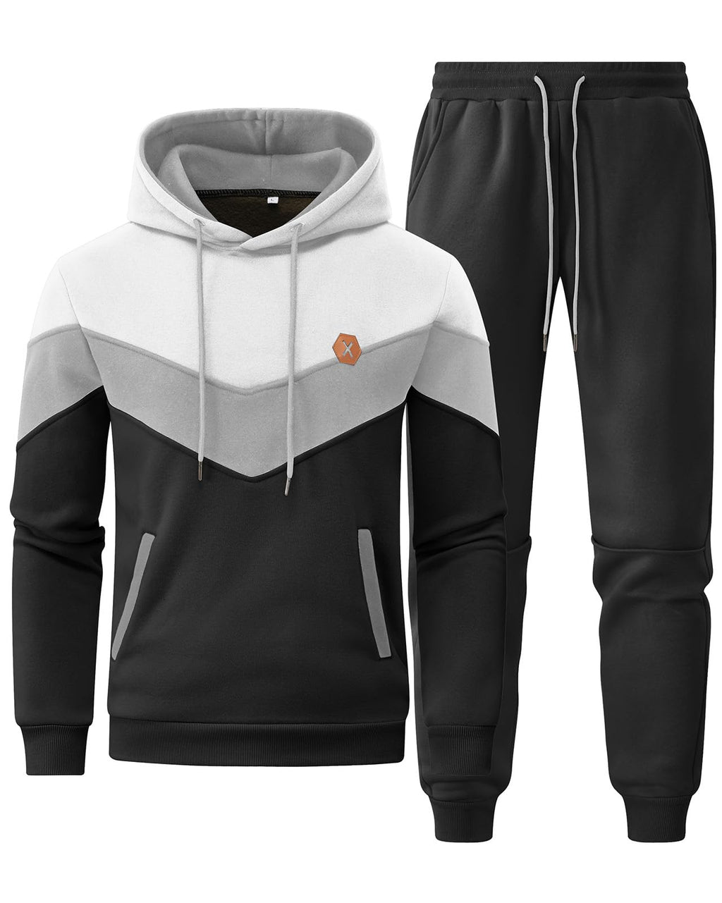 Mens Hoodie Tracksuit Set 2 Pieces Athletic Fleece Hooded Sweatsuit Casual Outfit Sweatshirt and Joggers Set