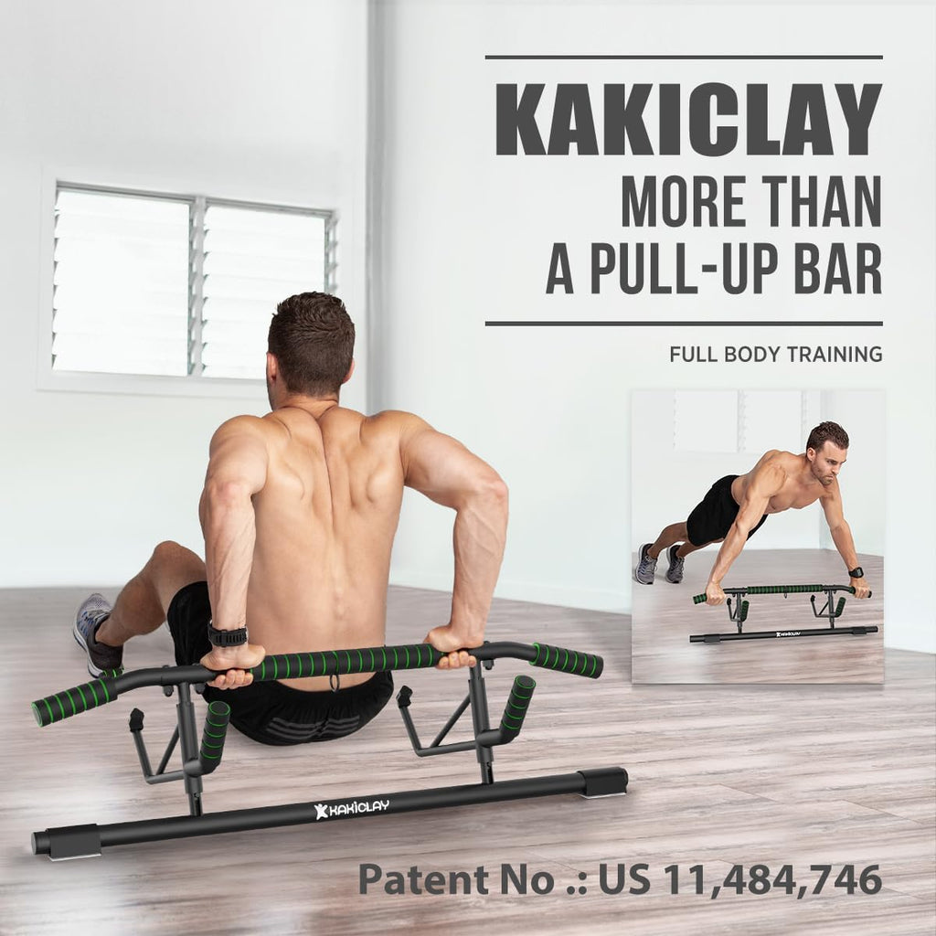 New Upgrade Pull Up Bar for Doorway - Foldable Design & Space-Saving, Upto 440 Lbs Capacity, No Screwing or Slipping - USA Original Patent, Designed, Shipped, Warranty