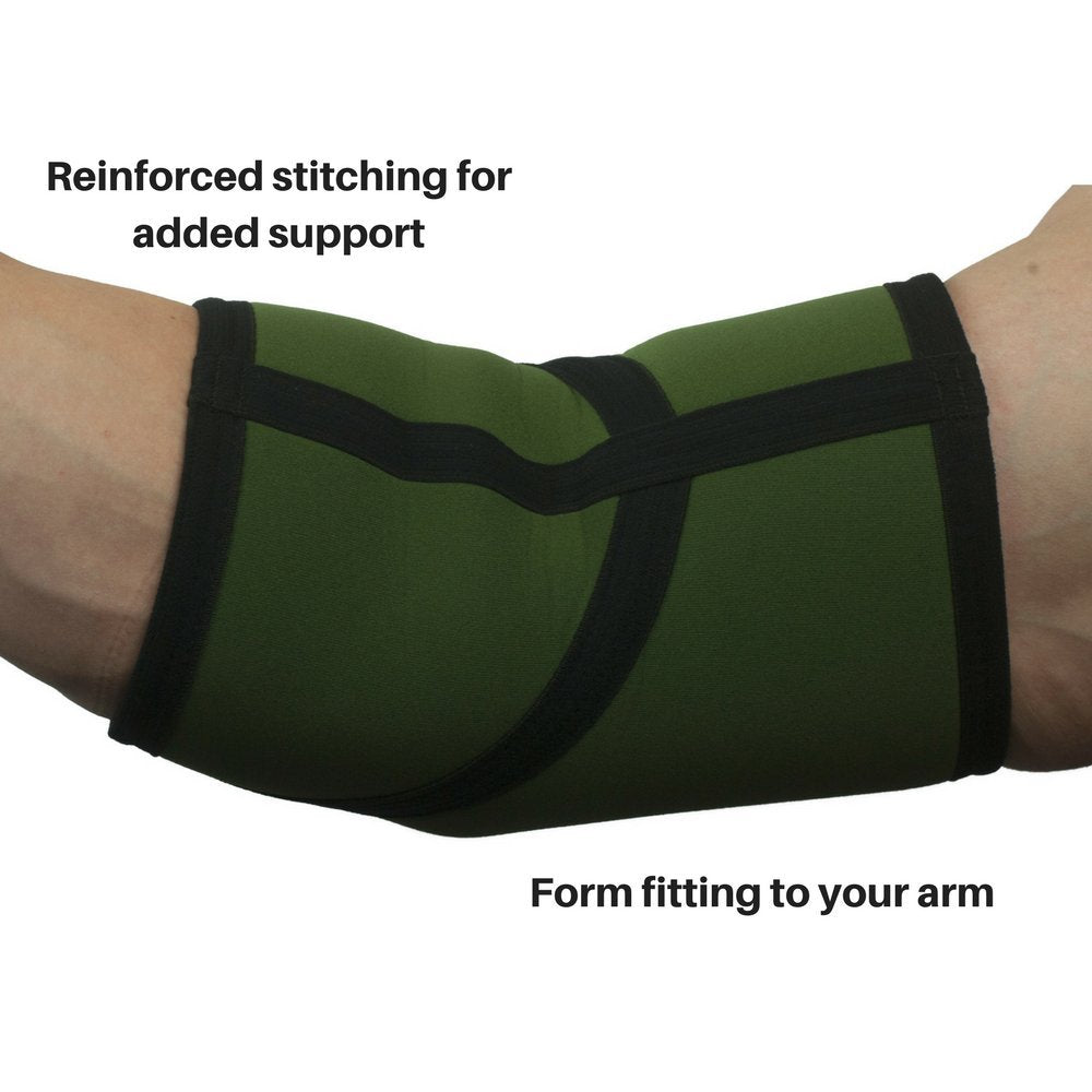 Gymreapers Elbow Sleeves for Weightlifting Powerlifting and Bench Press Support and Compression for Tendonitis Pain Relief 5mm Neoprene Training Gear for Men and Women