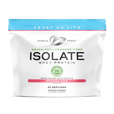 Muscle Feast Grass-Fed Whey Protein Isolate, All Natural Hormone Free Pasture Raised, Whey Isolate Protein Powder for Men and Women, Clean, Non-GMO & Gluten-Free, Isolate Protein - Unflavored, 5lb