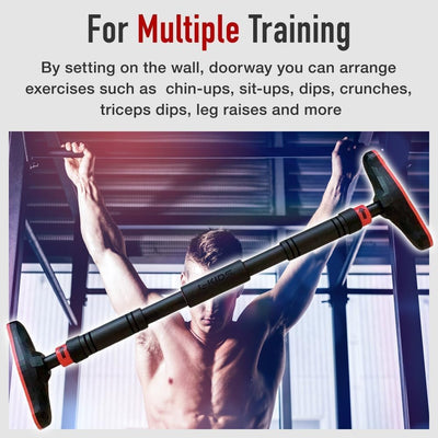 Japard Pull Up Bar for Doorway, Strength Training without Screws, Adjustable Door Frame 27"-41" Width, No-Damage Hanging Equipment for Home Gym, Upper Body Workout