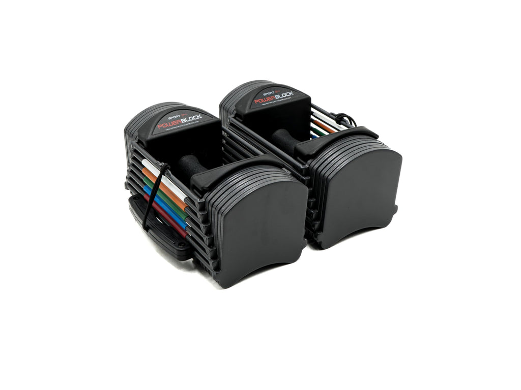 PowerBlock Sport 24 Adjustable Dumbbells, 3-24 lb. Durable Steel Build, Innovative At Home Workout Equipment, All-in-One Strength Training