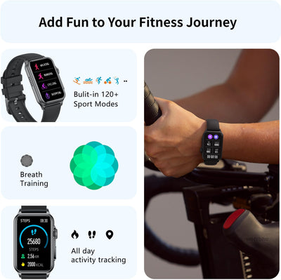 FITVII Nexa Fitness Tracker Answer/Make Calls, Smart Watch with Blood Pressure, Blood Oxygen, 24/7 Heart Rate Monitor, 120+ Sport Mode Activity Tracker with Step Counter, Sleep Tracker for Women Men