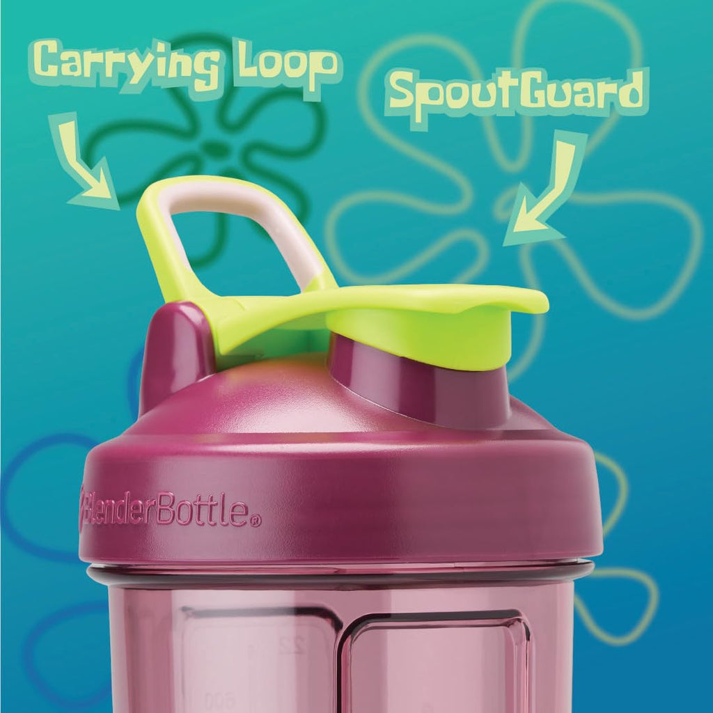 BlenderBottle Spongebob Shaker Bottle Pro Series Perfect for Protein Shakes and Pre Workout, 28-Ounce, Blue, Im Ready!