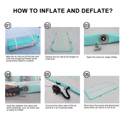 DAIRTRACK Inflatable Gymnastics Air Mat 10ft/13ft/16ft/20ft Tumble Track Tumbling Mats for Home Use/Gym/Training/Cheerleading/Yoga/Water