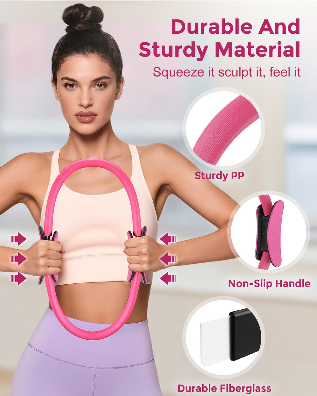 Pilates Essentials Kit for Women, 14-Inch Magic Circle Home Pilates Equipment with Pilates Ring and Ball Set, 5 Resistance Bands & Accessories for Home Workouts Beginners Essentials Starter Set