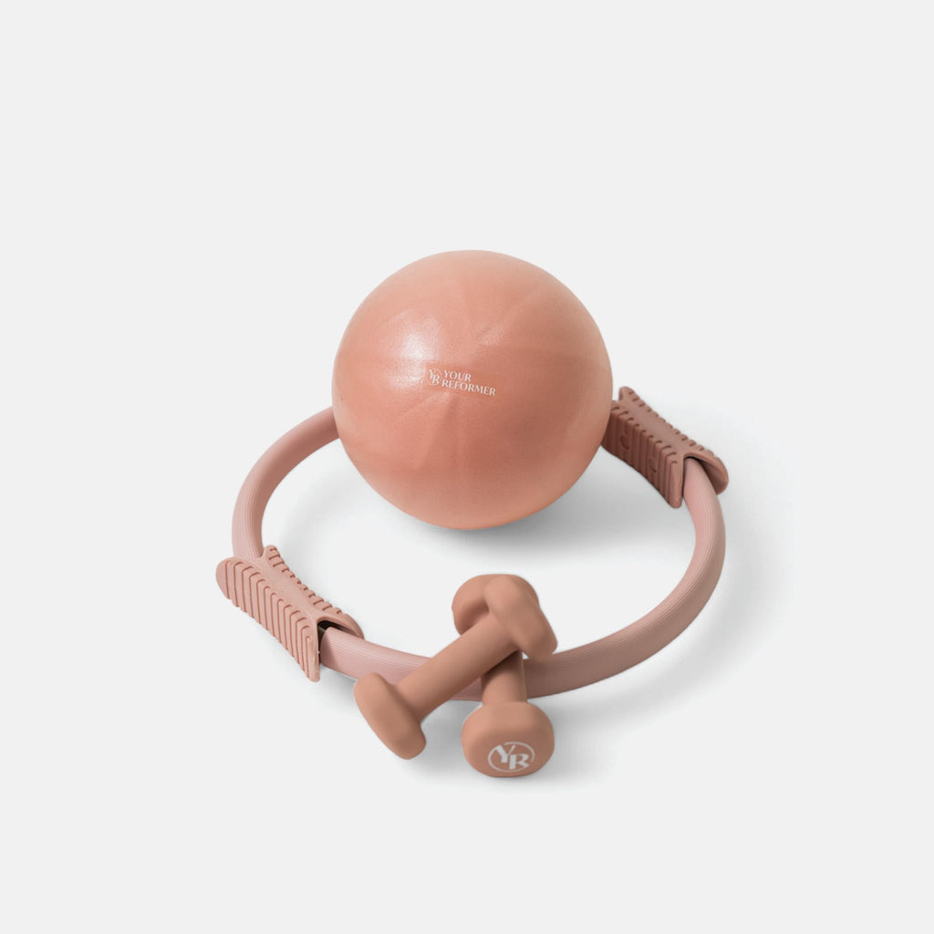 Pilates Prop Kit for Home Workouts- Includes Pilates Ring, Pilates Ball and 2.2 lb. Dumbbell Set