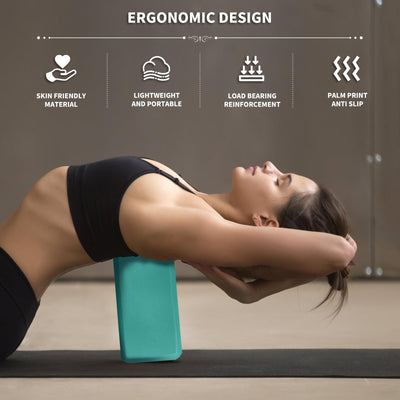 Yoga Blocks 2 Pcs, 9"x6"x3" Yoga Brick Foam Blocks EVA Foam Block Yoga Props Accessories for Yoga Pilates Stretching and Meditation
