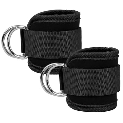 Ankle Straps Ankle Resistance Bands Wrist Cuffs Padded Straps Adjustable Fitness Glute Kickback D-Ring for Cable Machine Gym Foot Leg Training Brace Support 1 Pair