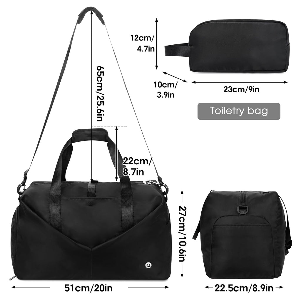 Ceneda 20" Gym Bag for Women with Wet Pocket & Shoe Compartment, Lightweight Duffel Waterproof Carry On Duffle for Travel, Yoga, Overnight (Green)