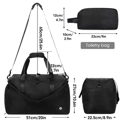 Ceneda 20" Gym Bag for Women with Wet Pocket & Shoe Compartment, Lightweight Duffel Waterproof Carry On Duffle for Travel, Yoga, Overnight (Green)