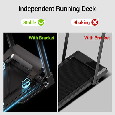 12% Incline Treadmill with Handle, 3-in-1 Portable Treadmills for Home and Office, Foldable Treadmills with 300 Lbs Weight Capacity, 3.0HP Quiet Walking Pad Treadmill, Three Touch Screen