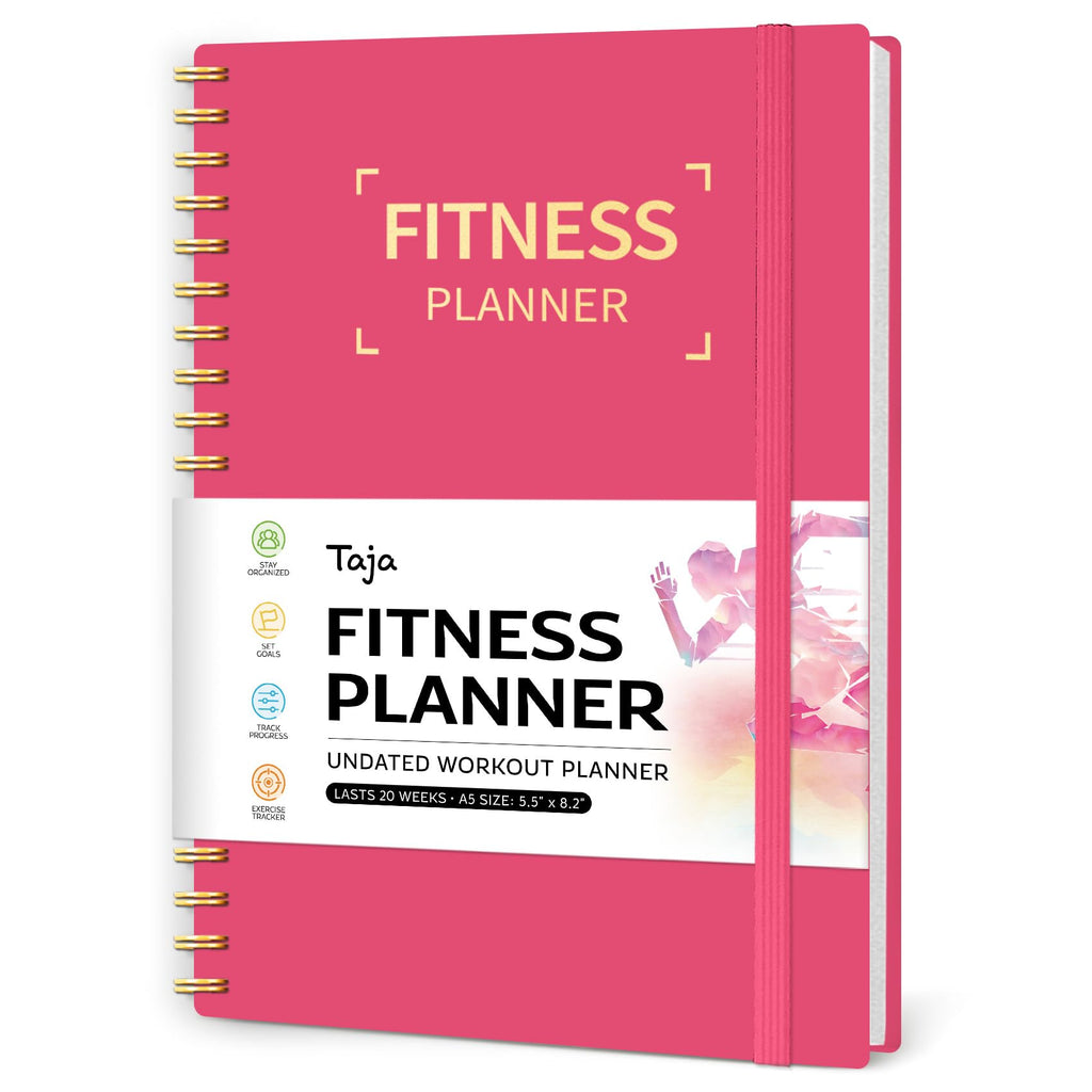 Fitness Workout Journal for Women & Men, A5(5.5" x 8.2") Workout Log Book Planner for Tracking, Progress, and Achieving Your Wellness Goals - Green