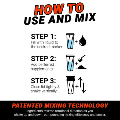 HELIMIX 2.0 Vortex Blender Shaker Bottle Holds upto 28oz | No Blending Ball or Whisk | USA Made | Portable Pre Workout Whey Protein Drink Shaker Cup | Mixes Cocktails Smoothies Shakes | Top Rack Safe