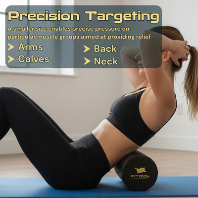 Fitizen Foam Roller – Muscle Massage Rehab Stiff Back Pain Physical Therapy Deep Tissue Firm Exercise Equipment Home Gym Stress Yoga Pilates for The Fit Citizen by FitNation
