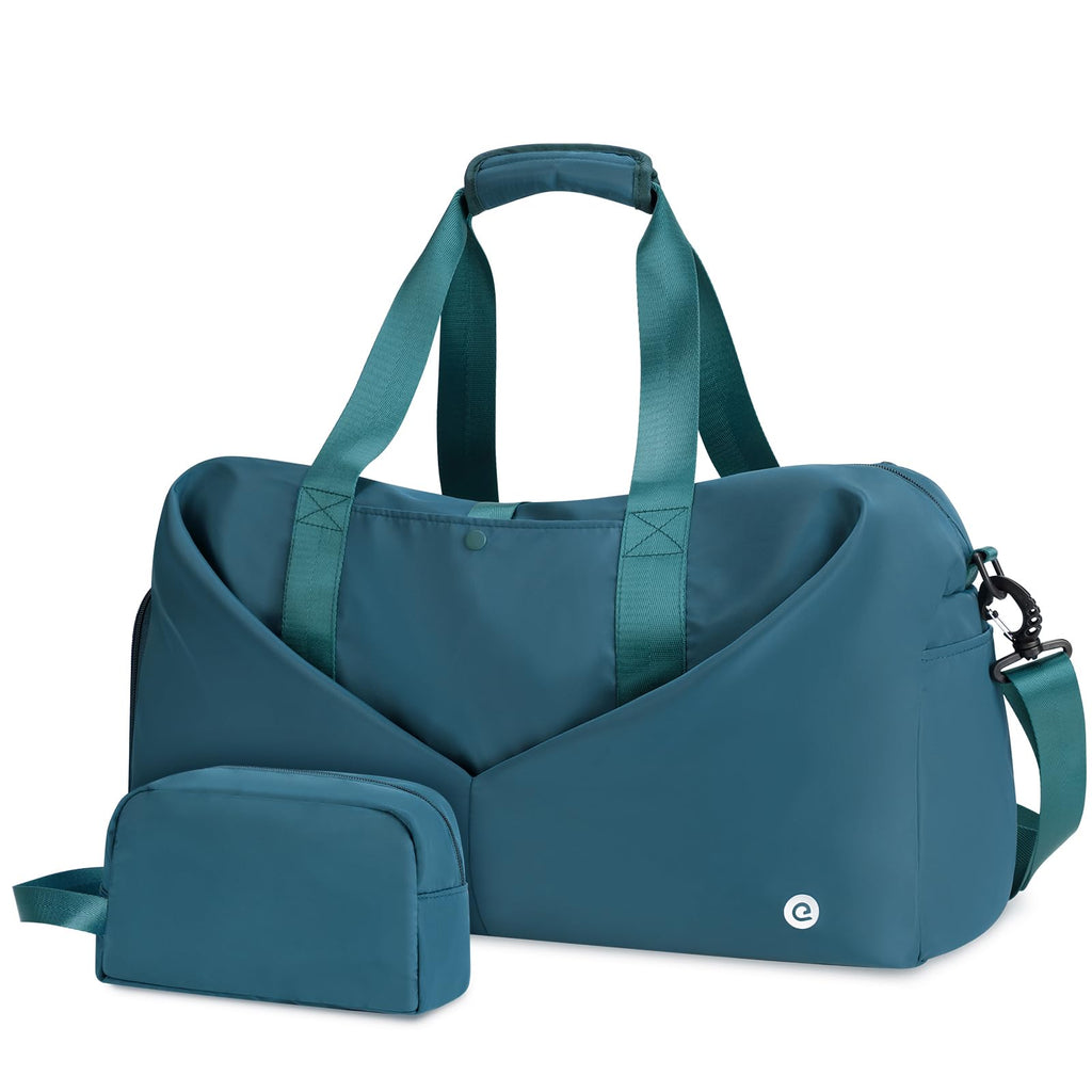 Ceneda 20" Gym Bag for Women with Wet Pocket & Shoe Compartment, Lightweight Duffel Waterproof Carry On Duffle for Travel, Yoga, Overnight (Green)
