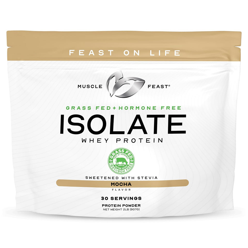 Muscle Feast Grass-Fed Whey Protein Isolate, All Natural Hormone Free Pasture Raised, Whey Isolate Protein Powder for Men and Women, Clean, Non-GMO & Gluten-Free, Isolate Protein - Unflavored, 5lb