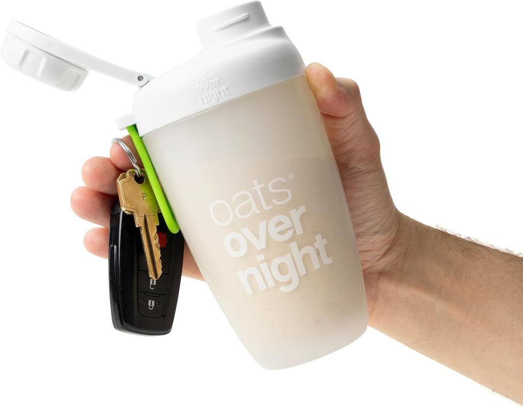 Oats Overnight Shaker Bottle – Leakproof Shaker Cup with Secure Screw Cap & Fill Line, Dishwasher Safe – Mixing Cup, Protein Shakes, Oatmeal, Breakfast On-the-Go & Travel