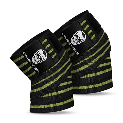 Gymreapers Knee Wraps for Squats and Powerlifting 72 Inch Compression Wraps with Strap for Men & Women Weightlifting Support