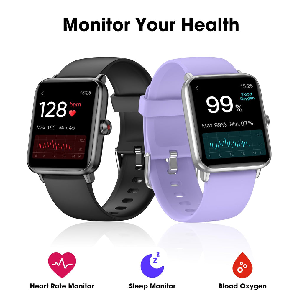 Smart Watch, Fitness Tracker with Heart Rate Monitor, Blood Oxygen, Sleep Tracker, 41mm Touchscreen Smartwatch for Android iOS Swimming Waterproof Pedometer Step Calories Tracker for Women Men
