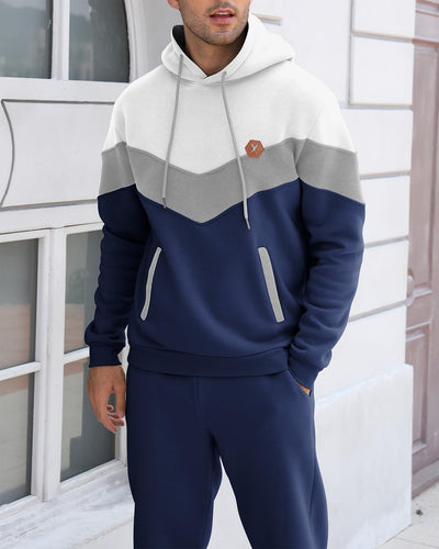 Mens Hoodie Tracksuit Set 2 Pieces Athletic Fleece Hooded Sweatsuit Casual Outfit Sweatshirt and Joggers Set