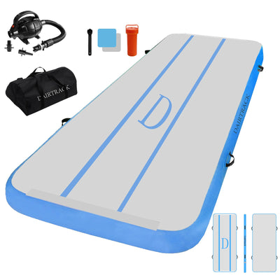 DAIRTRACK Inflatable Gymnastics Air Mat 10ft/13ft/16ft/20ft Tumble Track Tumbling Mats for Home Use/Gym/Training/Cheerleading/Yoga/Water