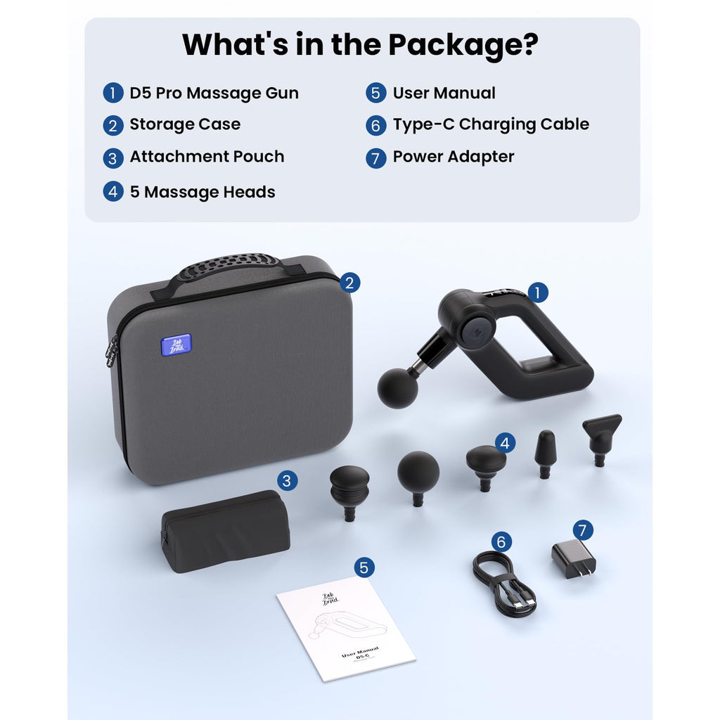 BOB AND BRAD D5 Pro Plus Massage Gun with Heat, FSA Eligible/HSA Eligible, 13mm Amplitude Deep Tissue Percussion Massage Gun with Max Power for Muscle Therapy, Professional Muscle Massager, Ideal Gift