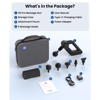 BOB AND BRAD D5 Pro Plus Massage Gun with Heat, FSA Eligible/HSA Eligible, 13mm Amplitude Deep Tissue Percussion Massage Gun with Max Power for Muscle Therapy, Professional Muscle Massager, Ideal Gift