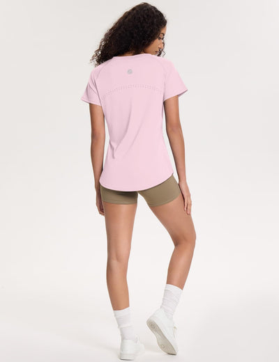 Loovoo Workout Tops for Women Loose Fit Breathable Activewear Cool Quick Dry Gym Athletic Tee Top