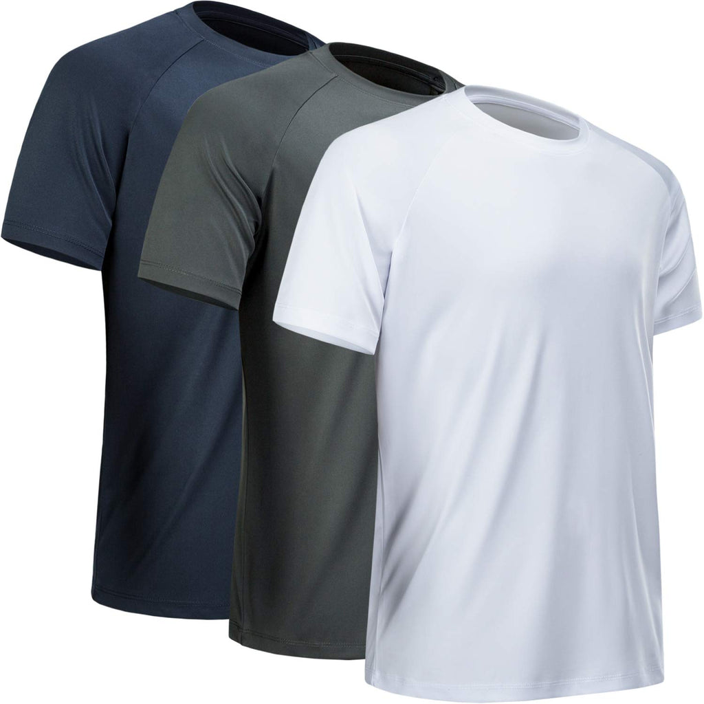 Workout Shirts for Men Short Sleeve Quick Dry Athletic Gym Active T Shirt Moisture Wicking