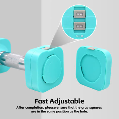 20LBS Adjustable Dumbbell Set, 4 in 1 Free Weights Dumbbells Set for,4lb 6lb 8lb 10lb, with Metal Non Slip Handle，Quick Change，Home Gym Strength Training Equipment for Men and Women