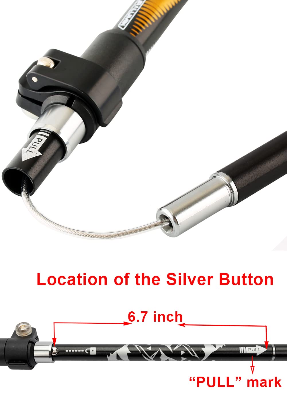 Aluminum Collapsible Ultralight Travel Trekking Hiking Pole for Men and Women (Fits 5'3" - 6'2")