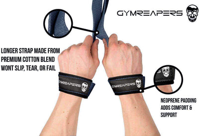 Gymreapers Lifting Wrist Straps for Weightlifting, Bodybuilding, Powerlifting, Strength Training, & Deadlifts - Padded Neoprene with 18 inch Cotton