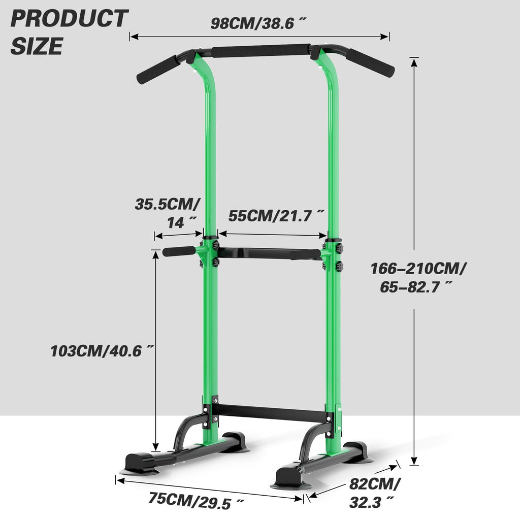 SogesPower Power Tower Dip Station Pull Up Bar for Home Gym Adjustable Height Strength Training Workout Equipment,Pull Up Bar Station