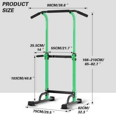 SogesPower Power Tower Dip Station Pull Up Bar for Home Gym Adjustable Height Strength Training Workout Equipment,Pull Up Bar Station