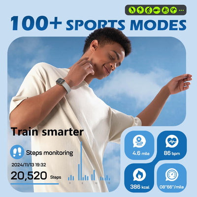 MorePro Health Fitness Tracker with Blood oxy-gen Monitor and 24/7 Heart Rate and Blood Pressure, Sleep Monitor, 120+ Sport Modes Waterproof Fitness Watch for Women Men Android iOS, Black