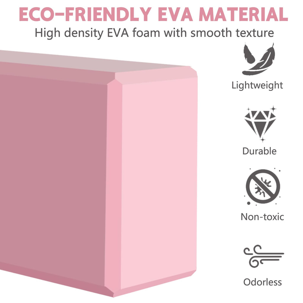 9"x6"x3" Yoga Blocks, Soft Non-Slip Surface Premium Foam Blocks, Supportive, Lightweight, Odor Resistant, Yoga Accessories for Pilates Meditation General Fitness Stretching Toning