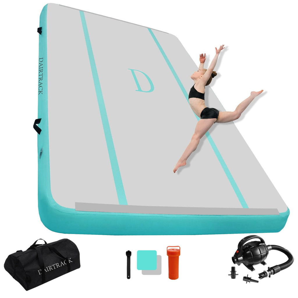 DAIRTRACK Inflatable Gymnastics Air Mat 10ft/13ft/16ft/20ft Tumble Track Tumbling Mats for Home Use/Gym/Training/Cheerleading/Yoga/Water