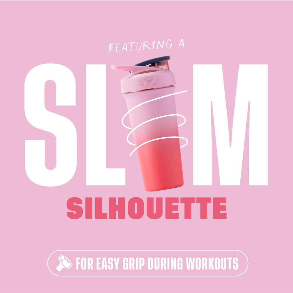 BlenderBottle Strada Shaker Cup Insulated Stainless Steel Water Bottle with Wire Whisk, 24-Ounce, Black