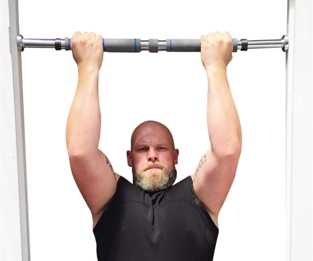 Garren Fitness Maximiza Pull Up Bar for Doorway - 27 to 39 Inches Adjustable Width Pullup Bar/Chin up Bar with 3 Sets of Screw-in Heavy-Duty Door-Mounts