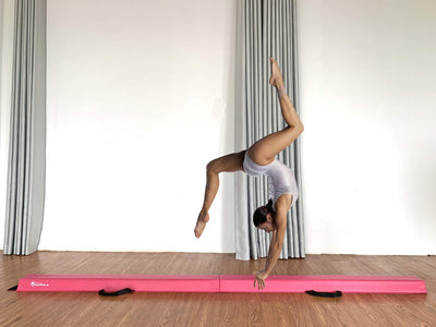 MARFULA Balance Beam - Folding Floor Gymnastics Equipment for Kids, Non Slip Base - 6 FT to 10 FT for Home Gym Use