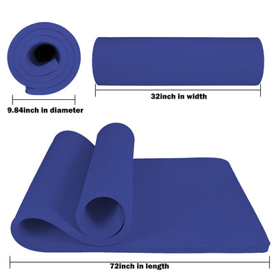 Hatha Yoga 4/5 inch TPE Yoga Mat Fitness & Exercise Mats Large Size 72"L x 32"W Non-Slip Anti-Tear For Women Men