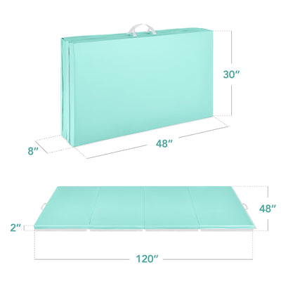 Best Choice Products 10ftx4ftx2in Folding Gym Mat 4-Panel Exercise Gymnastics Aerobics Workout Fitness Floor Mats w/Carrying Handles