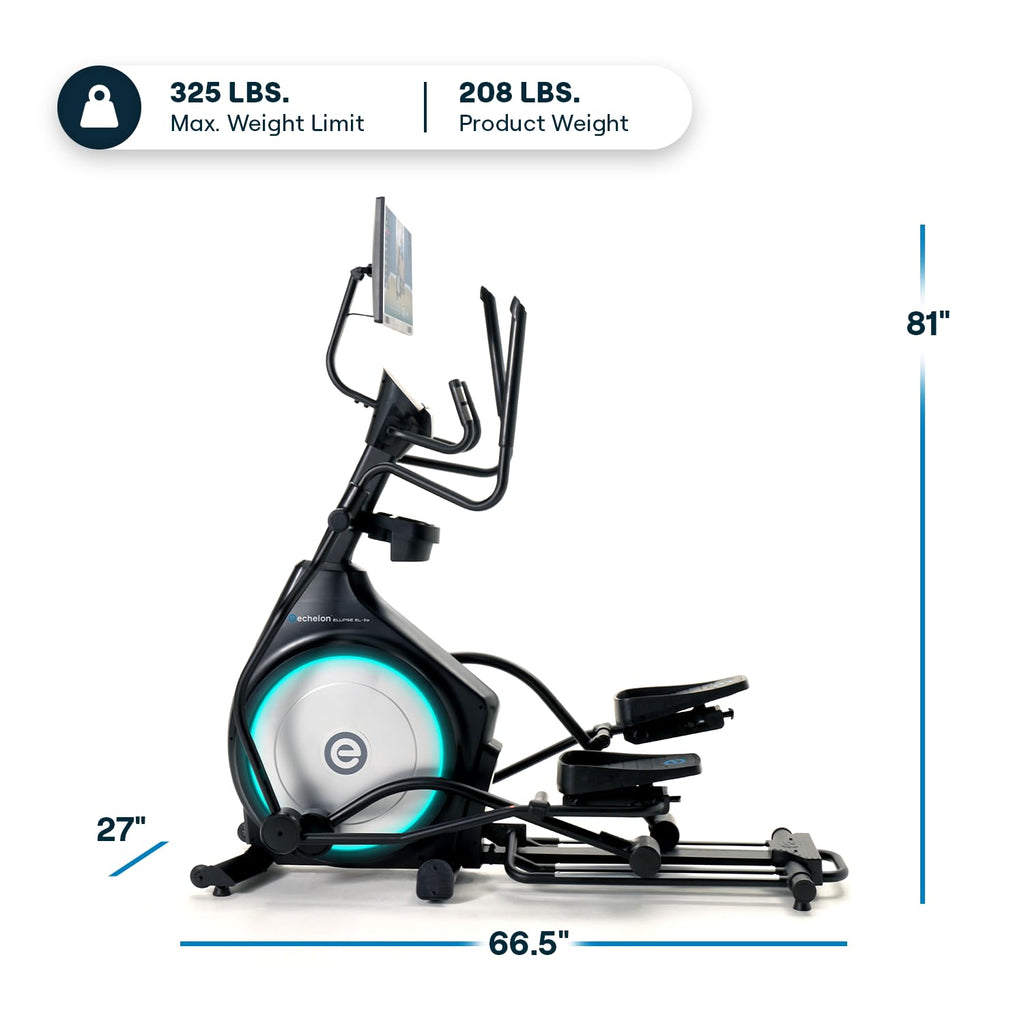 Echelon Ellipse Series – Light Commercial-Grade Ellipticals for Full-Body, Low-Impact Cardio with 32 Resistance Levels, 15 Incline Levels, 20” Stride, and 325 LB Weight Capacity