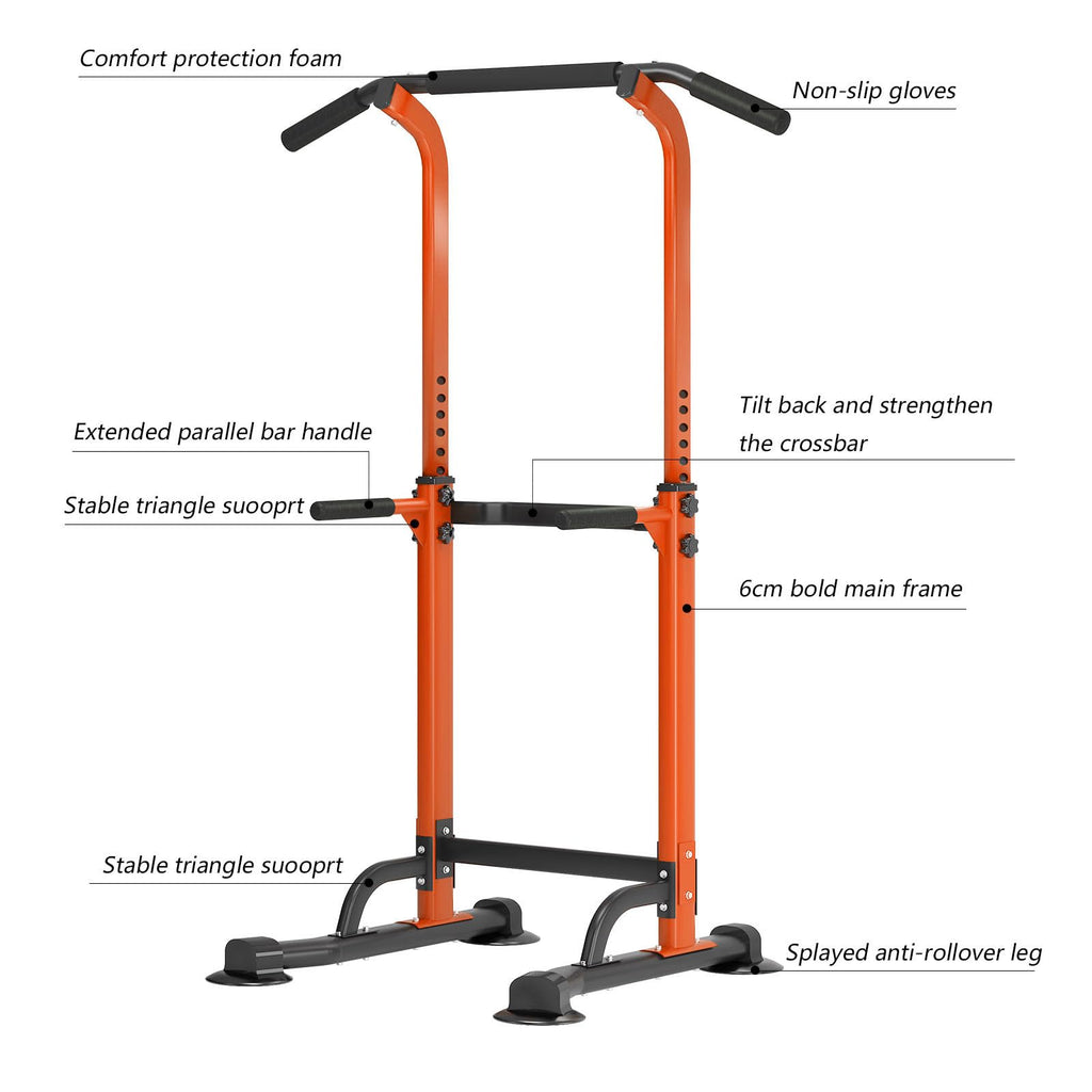 SogesPower Power Tower Dip Station Pull Up Bar for Home Gym Adjustable Height Strength Training Workout Equipment,Pull Up Bar Station