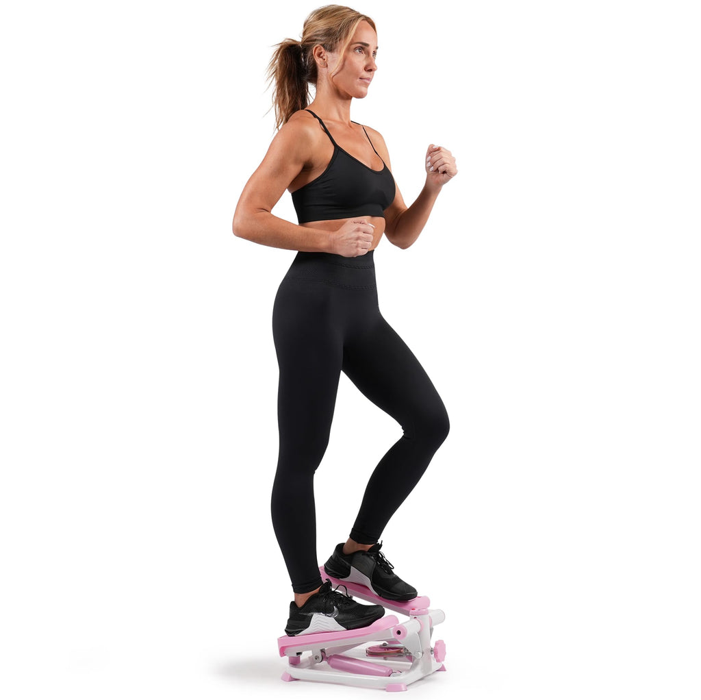 Sunny Health & Fitness Mini Steppers for Exercise at Home, Stair Step Workout Machine, Full Body Cardio Equipment, with Optional Free SunnyFit App Connection and Resistance Band