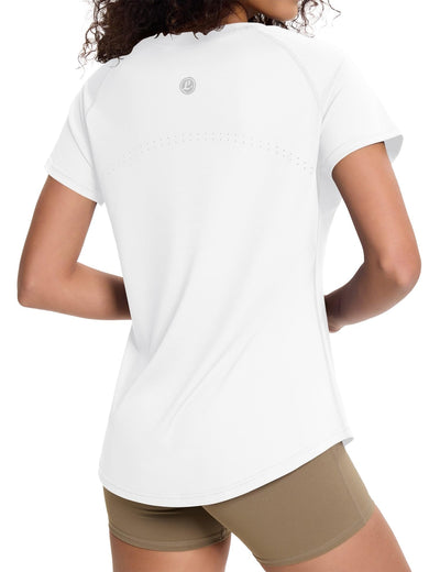 Loovoo Workout Tops for Women Loose Fit Breathable Activewear Cool Quick Dry Gym Athletic Tee Top