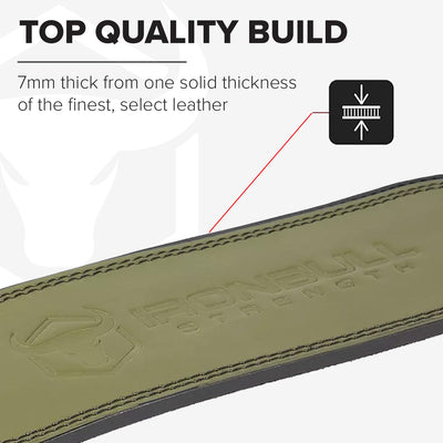 7mm Leather Weight Lifting Belt (IPF, USAPL, USPA, IPL USAW & IWF Approved) - 4" to 2” Tapered Premium Weightlifting Belt for Olympic Lifting, Powerlifting, Cross training, Gym, Workout & Weight Training - Weightlifting Belts for Men and Women