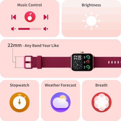 Smart Watch for Women Android & iPhone, Alexa Built-in, IP68 Waterproof Activity Fitness Tracker with Bluetooth Call (Answer/Make), 1.8" Smartwatch with Heart Rate/SpO2/Sleep Monitor, 100+ Sports Mode